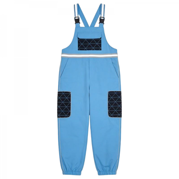 Light Blue Cargo Overalls with Reflective Stripes