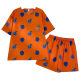Orange Pajama Set with Blue Citrus Print