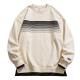 Cream & Black Stripe Crewneck Sweatshirt